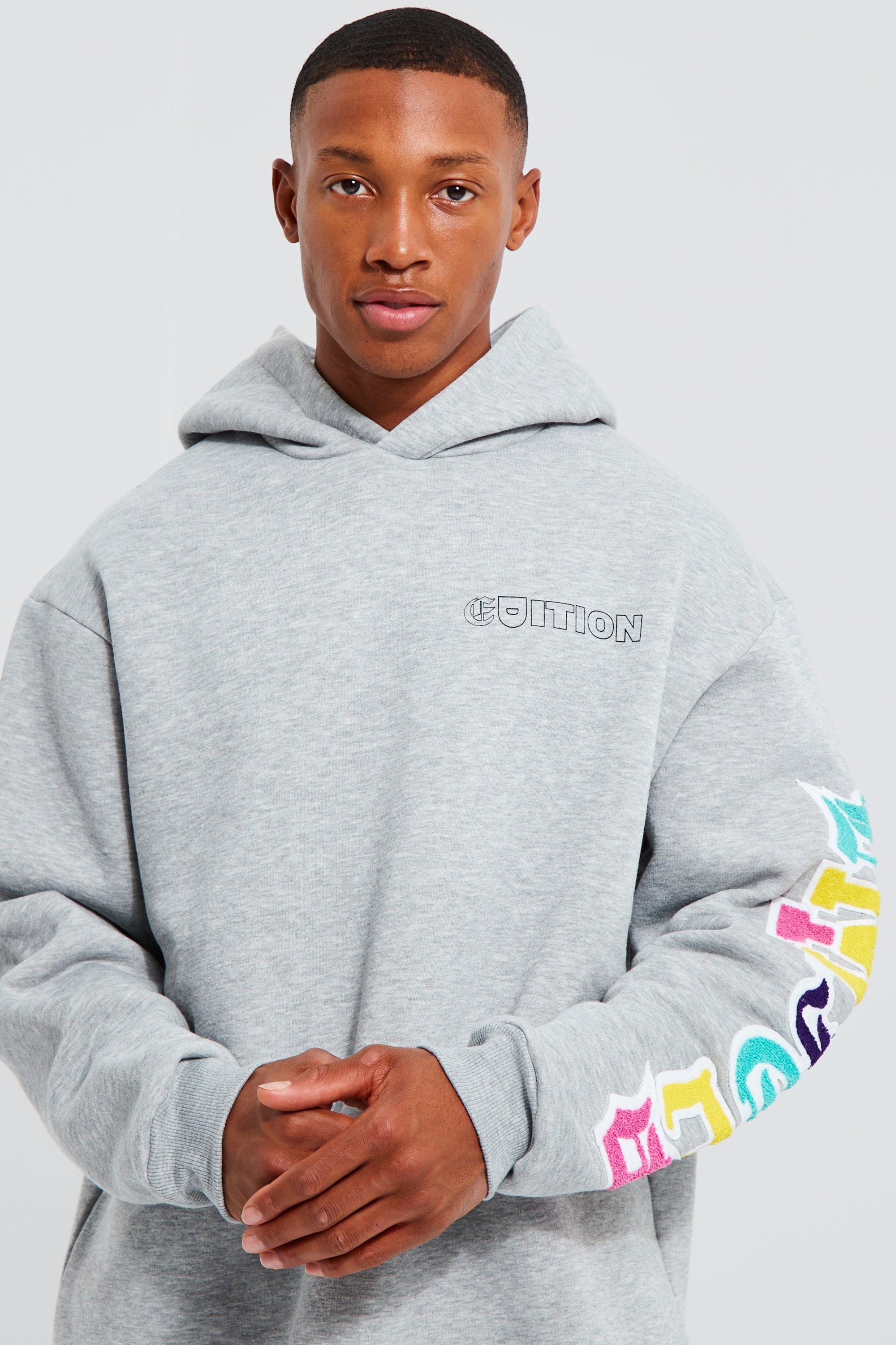 Oversized Hoodie With Sleeve Applique boohoo NZ